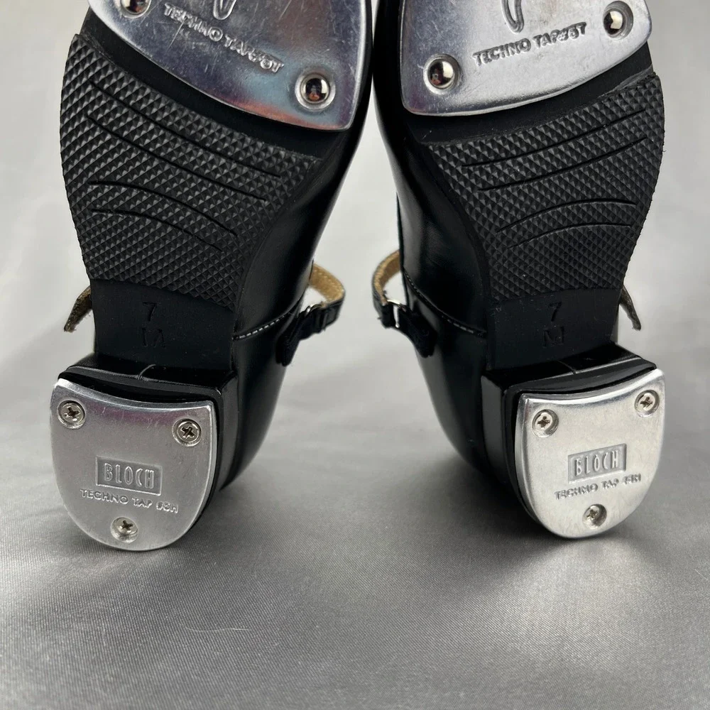 Bloch Techno Tap Black Mary Jane‎ Dance Shoes Kids Size 7M Buckle Strap Low Heel